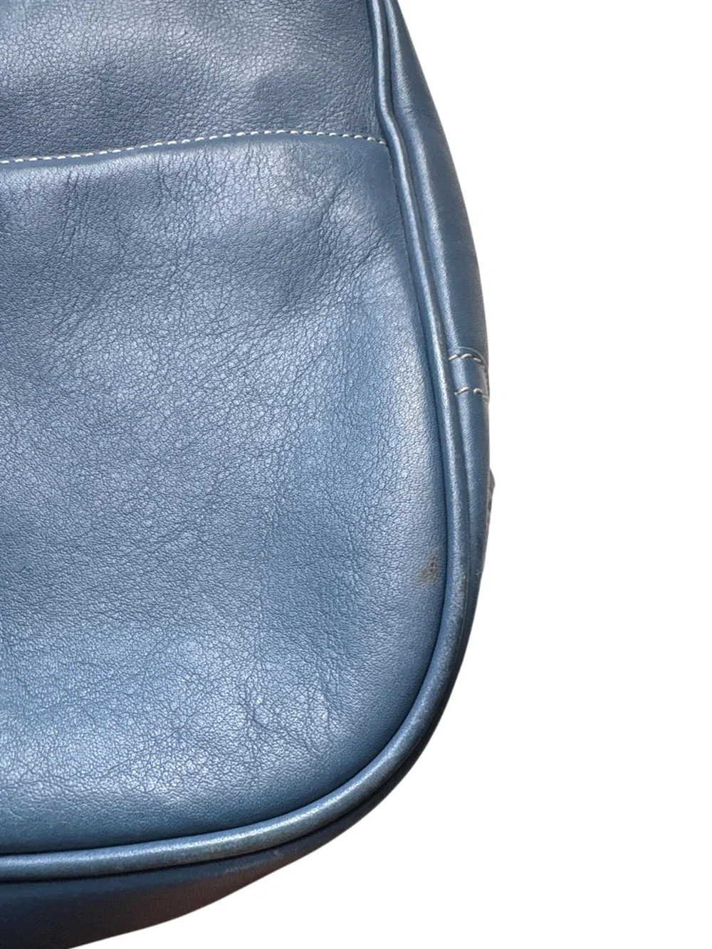 Coach Hamptons leather hobo blue shoulder bag with front lobster-clasp